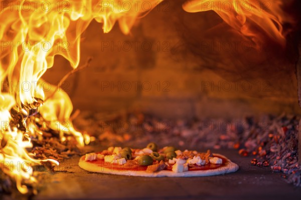 Original Italian pizza from the wood fire oven