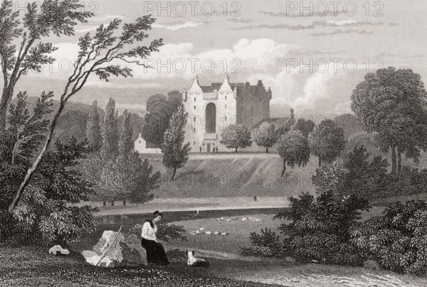 Craigston Castle, near Turriff, Aberdeenshire, 19th century, from Modern Athens by Th. H. Shepherd
