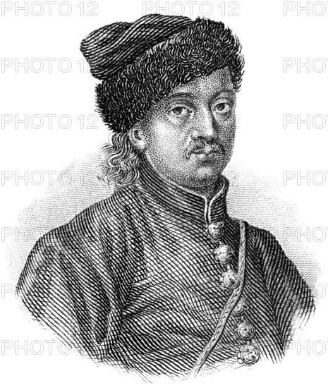 Portrait of Miklós Zrínyi or Nikola Zrinski, 1620 - 1664, a Croatian and Hungarian military leader, statesman and poet, Portrait von Nikolaus Graf Zrinski, 1620 - 1664, ein kaiserlicher Feldherr und kroatisch-ungarischer Dichter