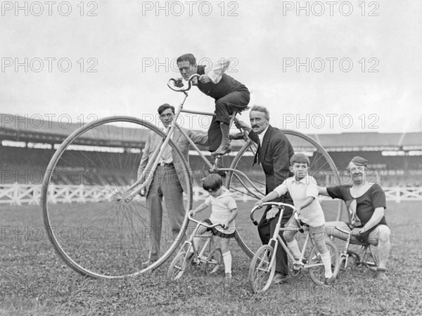 1930s bicycles. The annual Fête des Caf' Conc' at the Buffalo Stadium and some of the popular artists on their bicycles. 1933