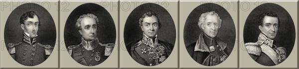 Offiziere der britischen Armee in Indien, 19. Jahrhundert, SIR John Hunter Littler, Sir Robert Henry Sale, Henry Hardinge, Hugh Gough, Sir Henry George Wakelyn Smith