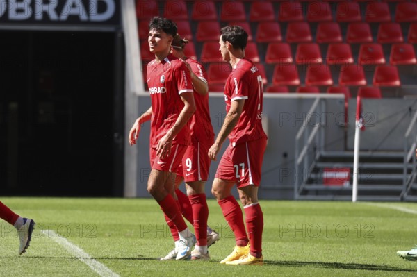 Marco Wörner (SC Freiburg) scored three times for the sports club in the football test match: SC Freiburg - FC Basel REGULATIONS PROHIBIT ANY USE OF PHOTOGRAPHS AS IMAGE SEQUENCES AND/OR QUASI-VIDEONan Photo: Joachim Hahne/johapress, Freiburg, Germany / Germany
