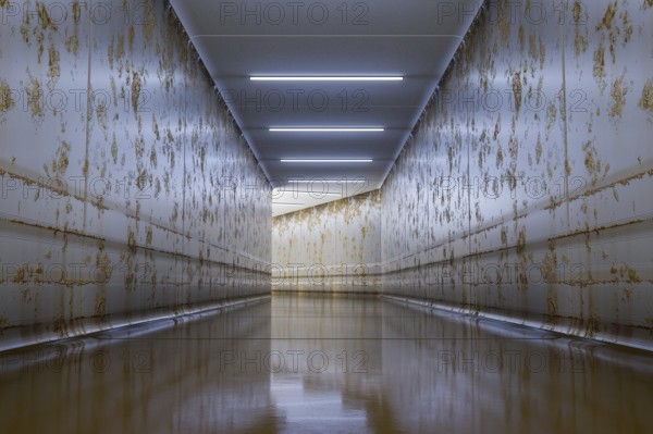 A typical underground corridor background 3d illustration