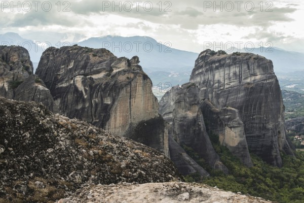 Meteora in Greece. Meteora is the monasteries on the top of the rock towers