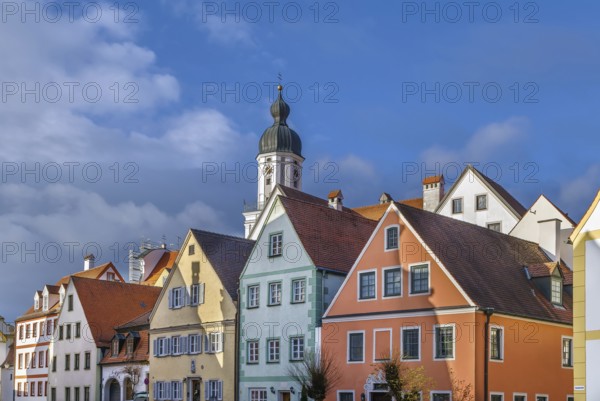 Street with historical houses in Neuburg an der Donau, Germany, Europe