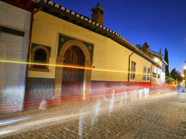 Albaicin of Granada arabic old district at sunset of Andalusia muslim Spain
