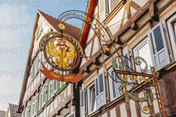 The Old Fachwerk houses in Germany. Scenic view of ancient medieval urban street architecture with half-timbered houses in the Old Town of Germany