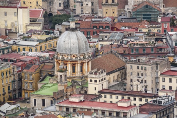 Big cupola of a church in downtown Naples, Southern Italy