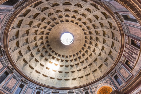 ROME, ITALY, JUNE 14, 2015 : interiors and architectural details of the pantheon, june 14, 2015, in Rome, Italy, Europe