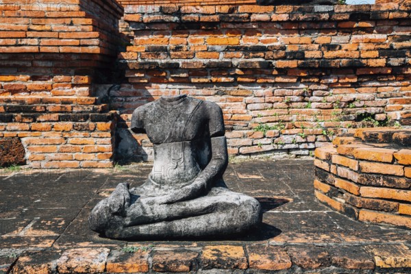 Buddha statue in Wat Maha That, Ayutthaya, Thailand, Asia