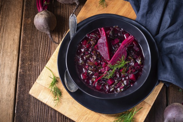 Delicious Russian-style beetroot soup
