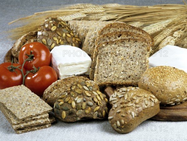 Different types of bread, still life