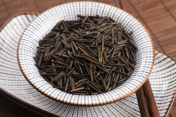 Wild rice in a white ceramic bowl
