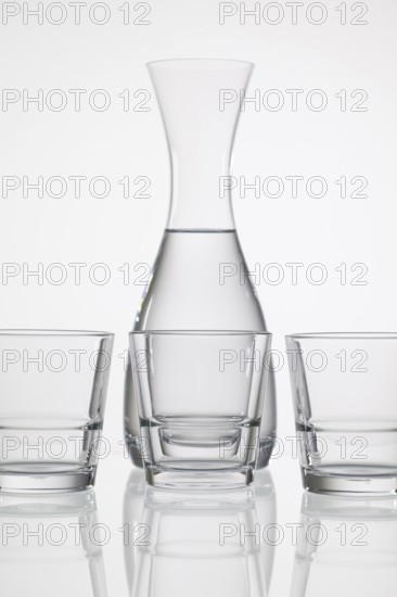 Glasses of water on the glass table