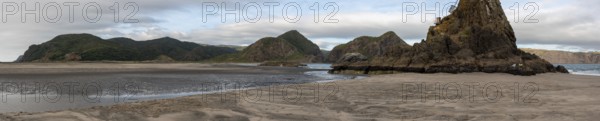 Tranquil bay of Whatipu beach near Auckland, New Zealand, Oceania