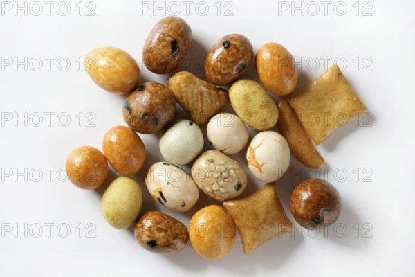 Varied Japan color snack apetizer studio shot