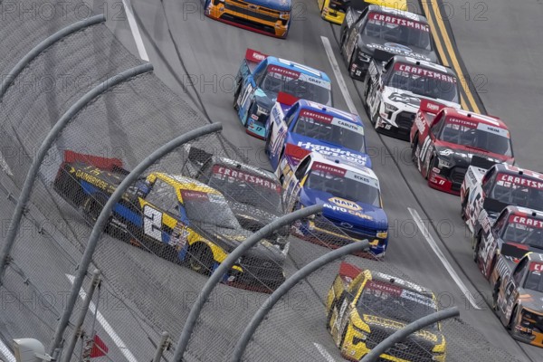 Love's RV Stop 225 driver, NICHOLAS SANCHEZ (2), brings out the caution as he wrecks during the Love's RV Stop 225 at Talladega Superspeedway in Lincoln, AL, Lincoln, United States of America