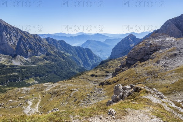 View of famous Dolomites mountain peaks in summer, The Dolomites of Brenta group, Italy, Europe