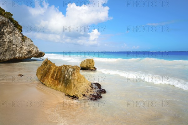 Tulum turquoise beach in Riviera Maya at Mayan