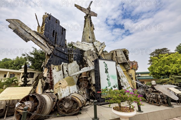 Crashed aircraft from the Vietnam War in the Hanoi Vietnam War Museum