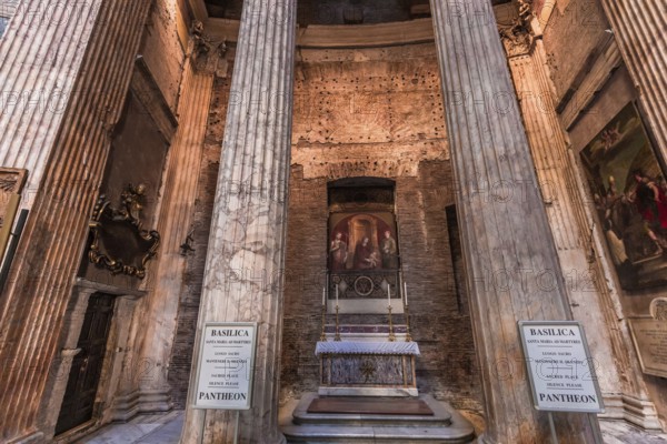 ROME, ITALY, JUNE 14, 2015 : interiors and architectural details of the pantheon, june 14, 2015, in Rome, Italy, Europe