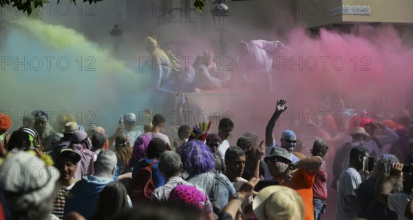 The traditional powder festival is an integral part of the carnival on La Palma, ESP, Spain, Canary Islands, La Palma, Europe