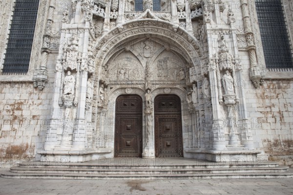 South Portal to Jeronimos Monastery in Lisbon, Portugal, Europe