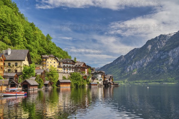 Hallstatt Austria, Nature landscape of Hallstatt village with lake and mountain