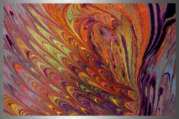 Traditional Ottoman Turkish abstract marbling art patterns as background