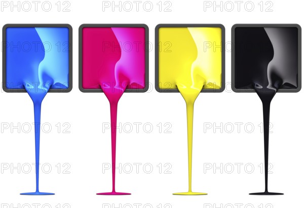 3D rendering of a cmyk color concept