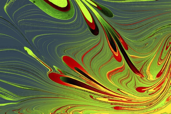 Abstract marbling floral pattern for fabric, tile design. background texture