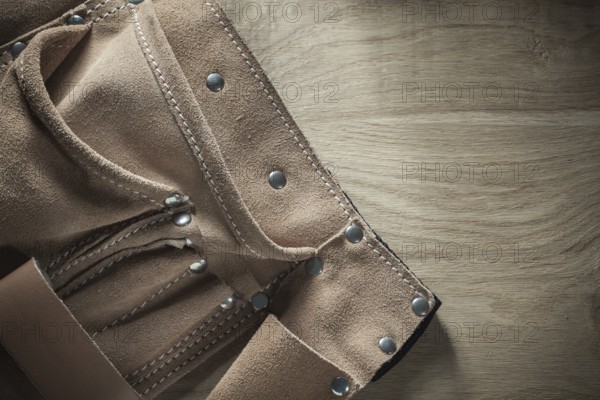 Leather tool belt Wooden board