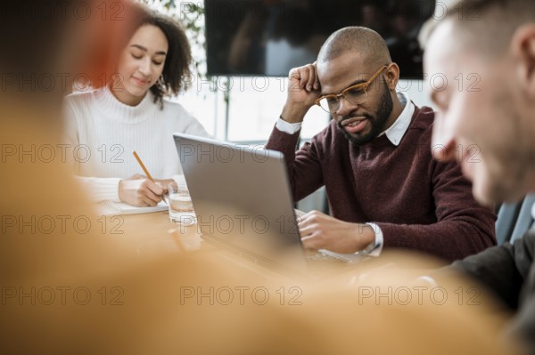 People table office during meeting