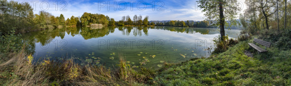 Quarry pond Bruchteiche, panorama photo, Bad Sooden-Allendorf, Hesse, Germany, Europe