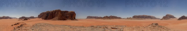 A panorama picture of Wadi Rum's landscape