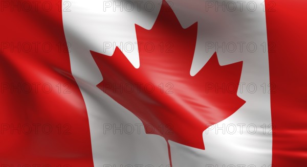 Flag of Canada using as background, 3d rendering