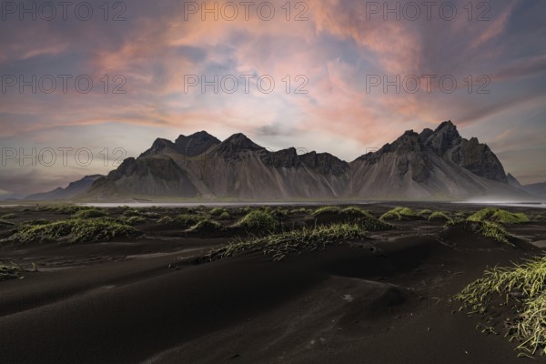 Vestrahorn, Iceland, grass, mountains, Europe