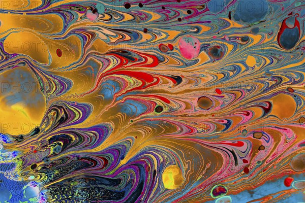 Traditional Ottoman Turkish abstract marbling art patterns as background