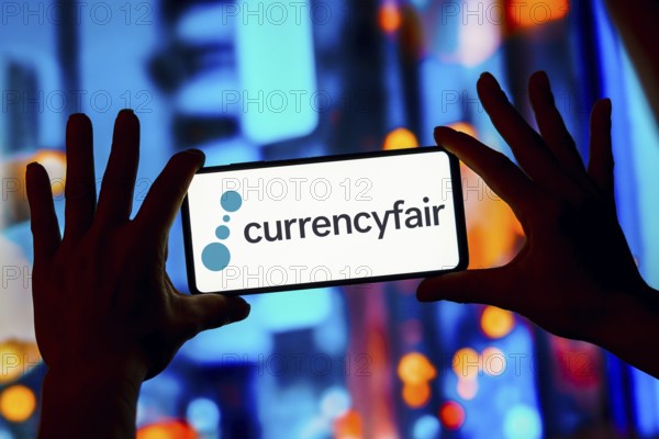 In this photo illustration, the CurrencyFair logo is displayed on a smartphone screen