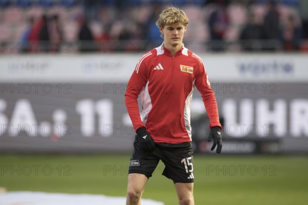 Football match, Tom ROTHE 1.FC Union Berlin warming up in front of the game, Voith-Arena, Heidenheim, Germany, Europe