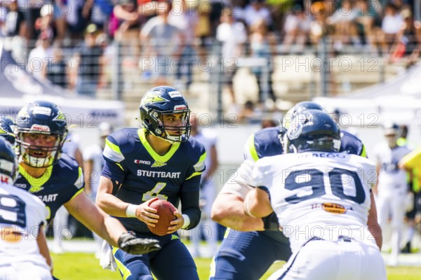 European League of Football, ELF/ Game : Milano Seamen at Stuttgart Surge, on June. 18. 2023, in the Gazi Stadium, Stuttgart, Germany Stuttgart Surge, QB # 4 Reilly Hennessey