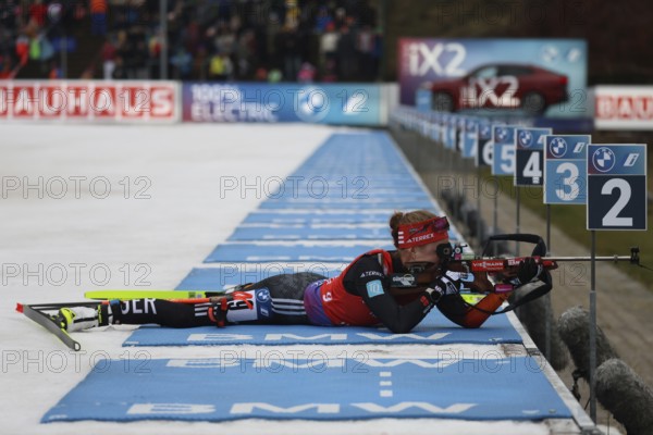Janina Hettich-Walz (SC Schönwald/GER) at the shooting range at the IBU Biathlon World Cup Sprint Women Oberhof 2024