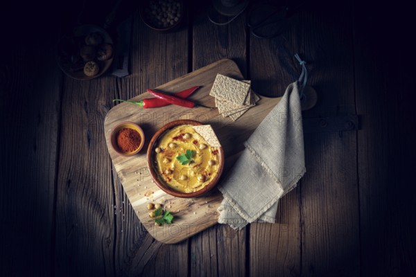 Delicious hummus paste with lemon and chilli