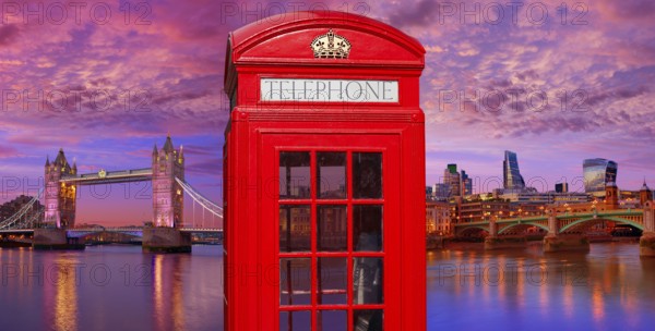 London photomount with telephone box and Tower Bridge