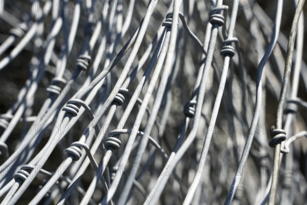 Old wire mesh, fence wire, metal structure closeup
