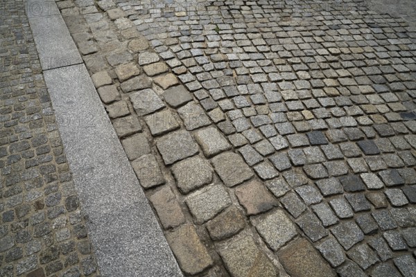 Granite cobblestone pavement in Germany street outdoor