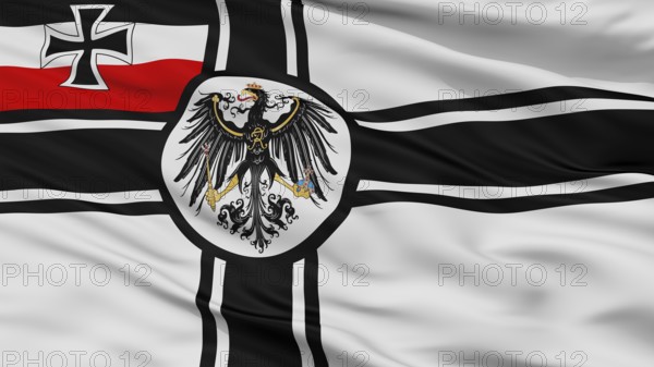 War Ensign Of Germany 1903 1918 Flag, Closeup View
