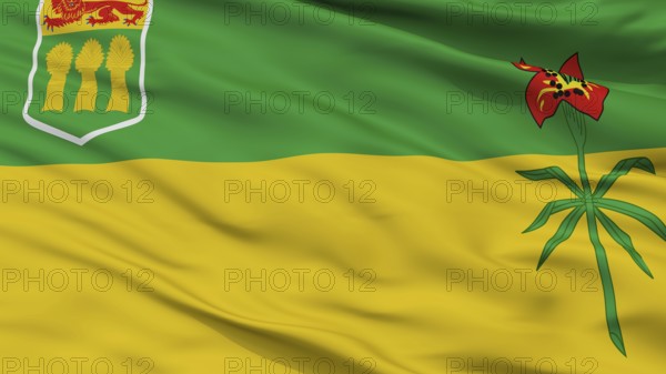 Saskatchewan Province City Flag, Country Canada, Closeup View