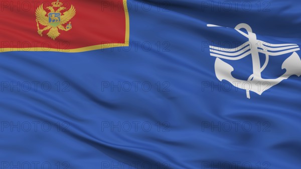 The Navy Of Montenegro Flag, Closeup View