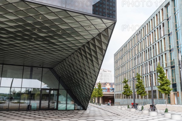 Berlin, Germany, July 30, 2019: Exterior view of Futurium. It is a building for exhibitions and events in the heart of Berlin in government district, Europe